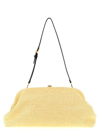 Beige Viscose Clutch Bag