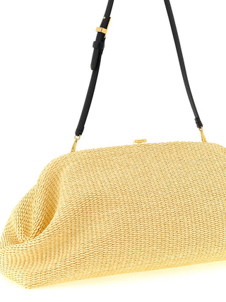 Beige Viscose Clutch Bag