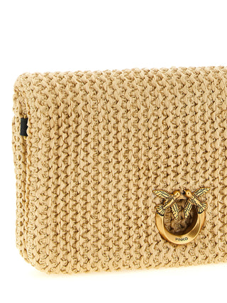 Beige Polypropylene Clutch Bag