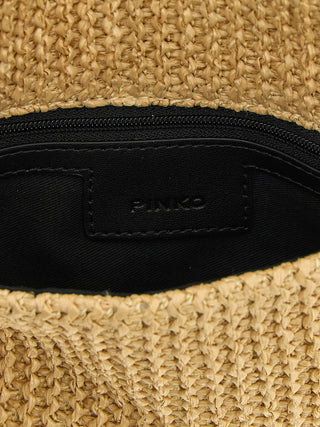 Beige Polypropylene Clutch Bag