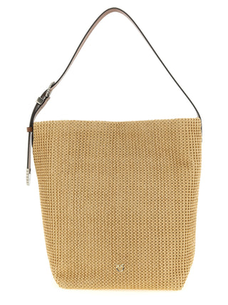 Beige Cowhide Shoulder Bag