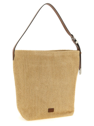 Beige Cowhide Shoulder Bag