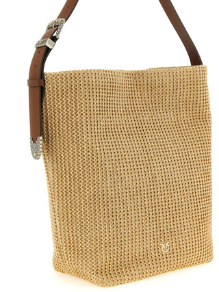 Beige Cowhide Shoulder Bag