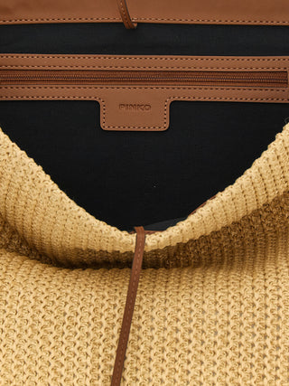 Beige Cowhide Shoulder Bag