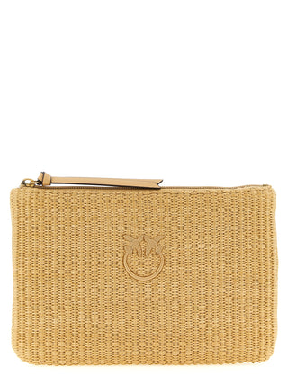 Beige Polypropylene Clutch Bag