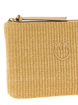 Beige Polypropylene Clutch Bag