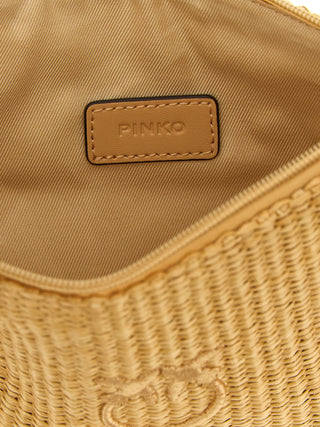 Beige Polypropylene Clutch Bag