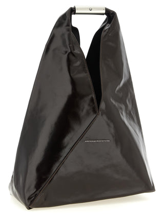 Bolso de mano marrón de cuero de vaca