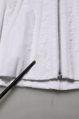 White Brown Cotton Sleeveless Corset Top