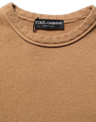 Brown Wool Short Sleeves Cropped Blouse Top