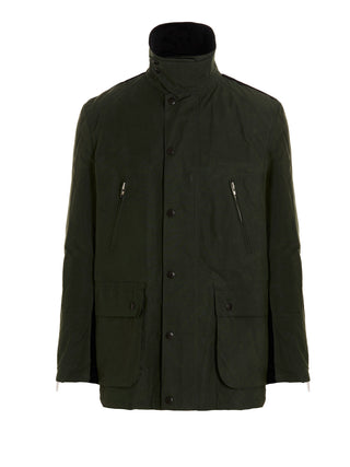 Bicolor Cotton Full-Length Jacket