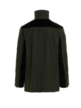 Bicolor Cotton Full-Length Jacket
