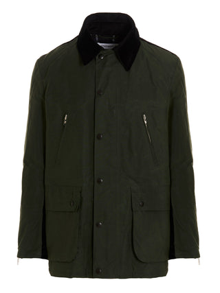 Bicolor Cotton Full-Length Jacket
