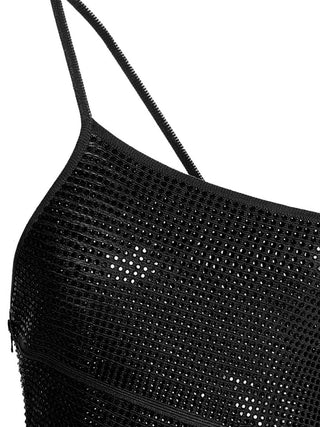 Black Viscose Short Dress