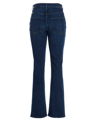 Blue Cotton Flared Jeans