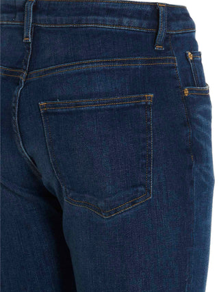 Blue Cotton Flared Jeans