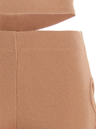 Pantalones acampanados beige de viscosa