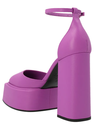 Purple Leather High Heel Pumps
