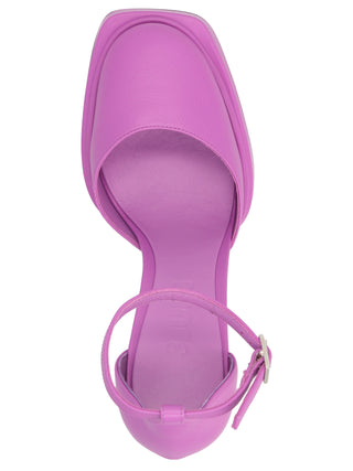 Purple Leather High Heel Pumps