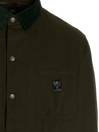 Bicolor Cotton Full-Length Jacket