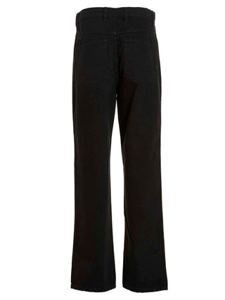 Gray Cotton Straight-Leg Jeans