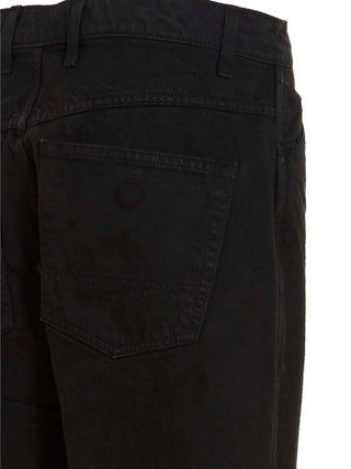 Gray Cotton Straight-Leg Jeans