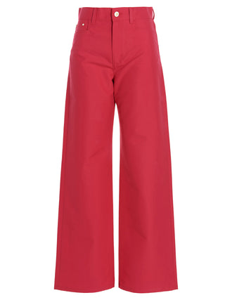 Pantalones casuales fucsia de algodón