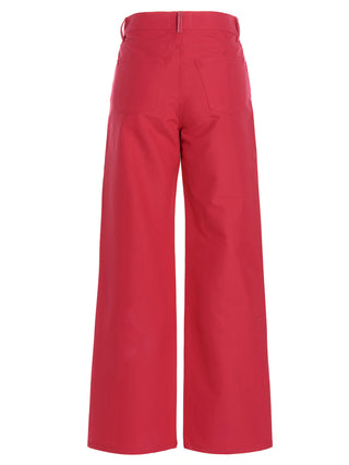 Pantalones casuales fucsia de algodón