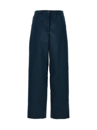 Blue Polyester Cargo Pants