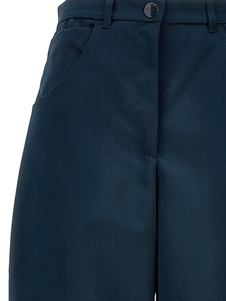 Blue Polyester Cargo Pants