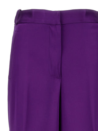Purple Viscose Cargo Pants
