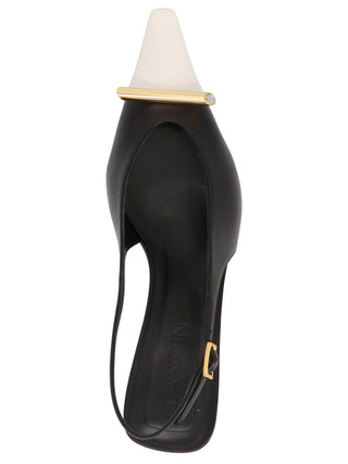 Bicolor Goatskin Mid Heel Pumps