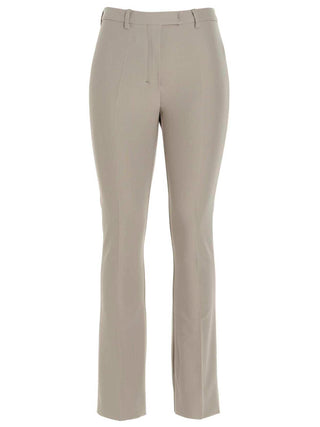 Beige Viscose Flared Pants