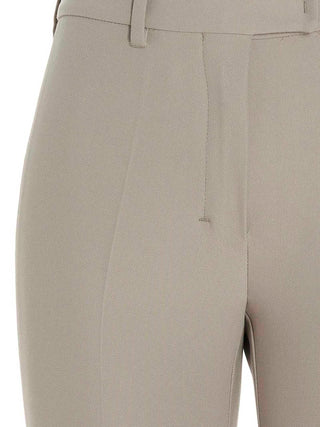 Beige Viscose Flared Pants