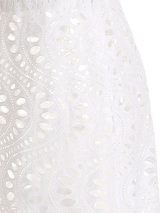 White Cotton Mini Skirt