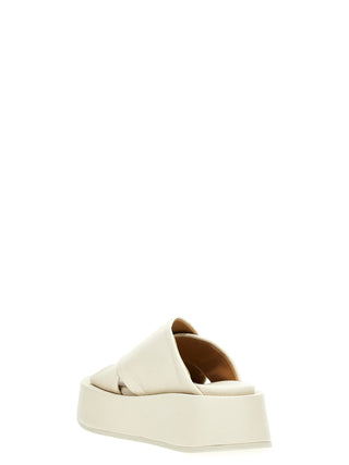 White Calfskin Slides