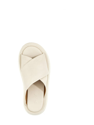 White Calfskin Slides