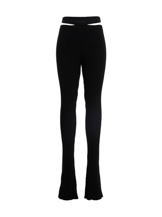 Black Viscose Flared Pants