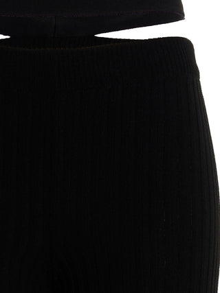 Black Viscose Flared Pants