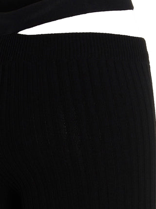 Black Viscose Flared Pants