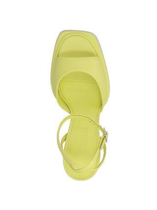 Sandalias de tacón de aguja bicolor de cuero