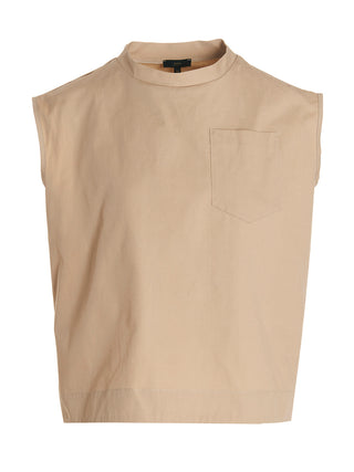 Blusa beige de algodón