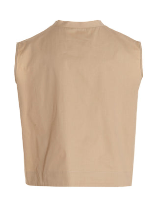 Blusa beige de algodón