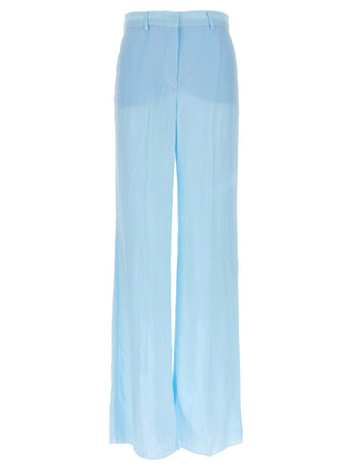 Blue Viscose Casual Pants
