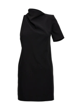 Black Viscose Short Dress