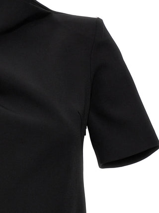 Black Viscose Short Dress