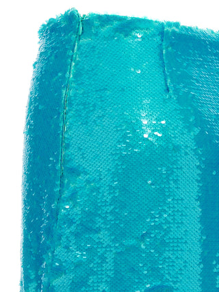 Blue Recycled Polyester Midi Skirt