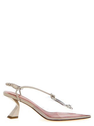 Beige Goatskin Mid Heel Pumps