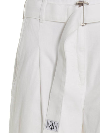 White Cotton Casual Pants