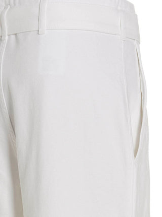 White Cotton Casual Pants